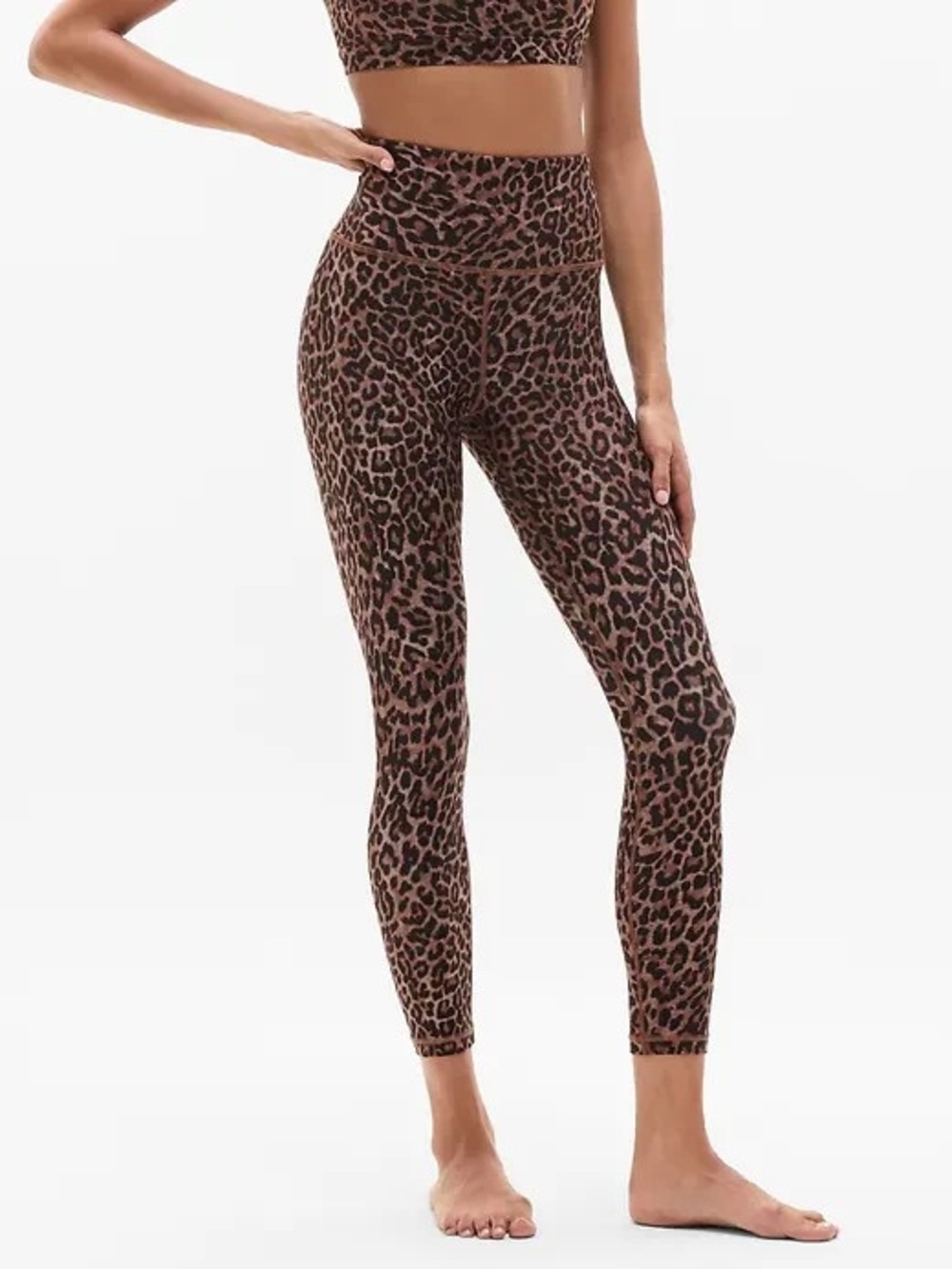 Athleta Salutation stash 7/8 tights Leopard Print Leggings NWT XS